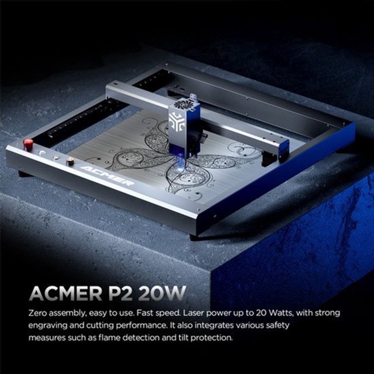 Lasergraveermachine - 20W Vermogen - Automatische Luchtassistentie - WiFi Connectiviteit - Houtbewerking