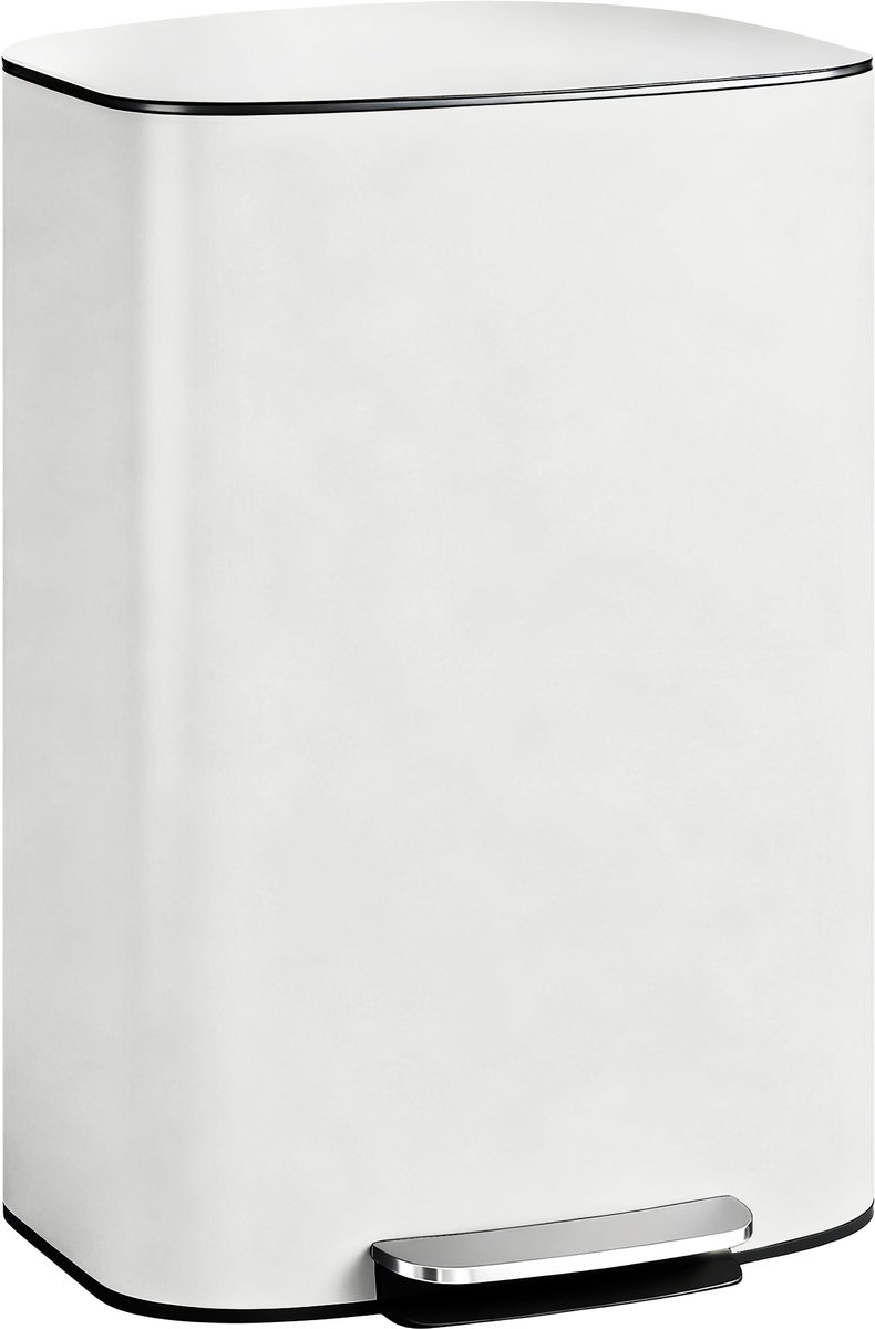 Keukenafvalbak van 50 liter - pedaalemmer - uitneembare binnenemmer - soft - close deksel - 45 - 1 x 36 - 5 x 62 - 6 cm - crème