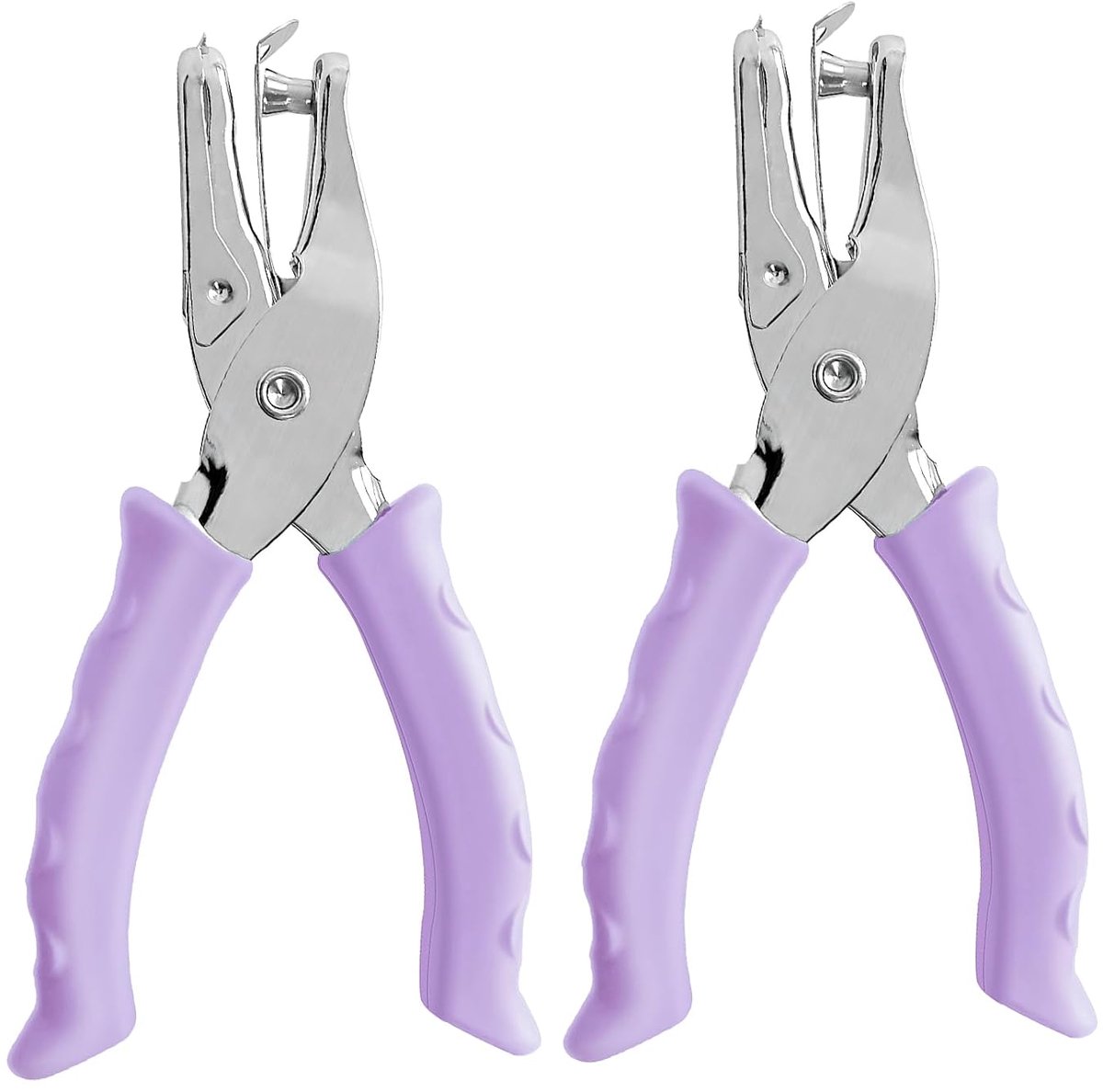 Enkelvoudige perforator - 1/4 inch (ca. 6 mm) - Geschikt voor knutselwerk - Compacte perforator met softgrip-handgreep - Ideaal voor papierknutselen thuis, op kantoor en in de klas - Paars - 2 stuks