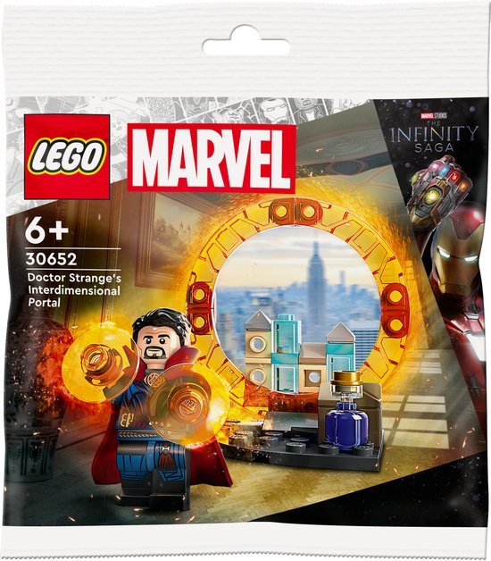 LEGO Marvel Doctor Strange's Interdimensionale Portaal polybag, met Doctor Strange en het portaal.