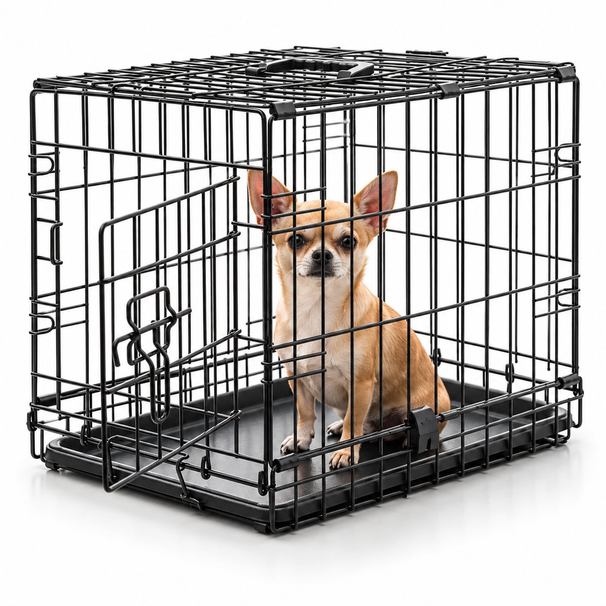 belviona Metalen transportkooi, met bodembak & scheidingswand, 45x31x36 cm