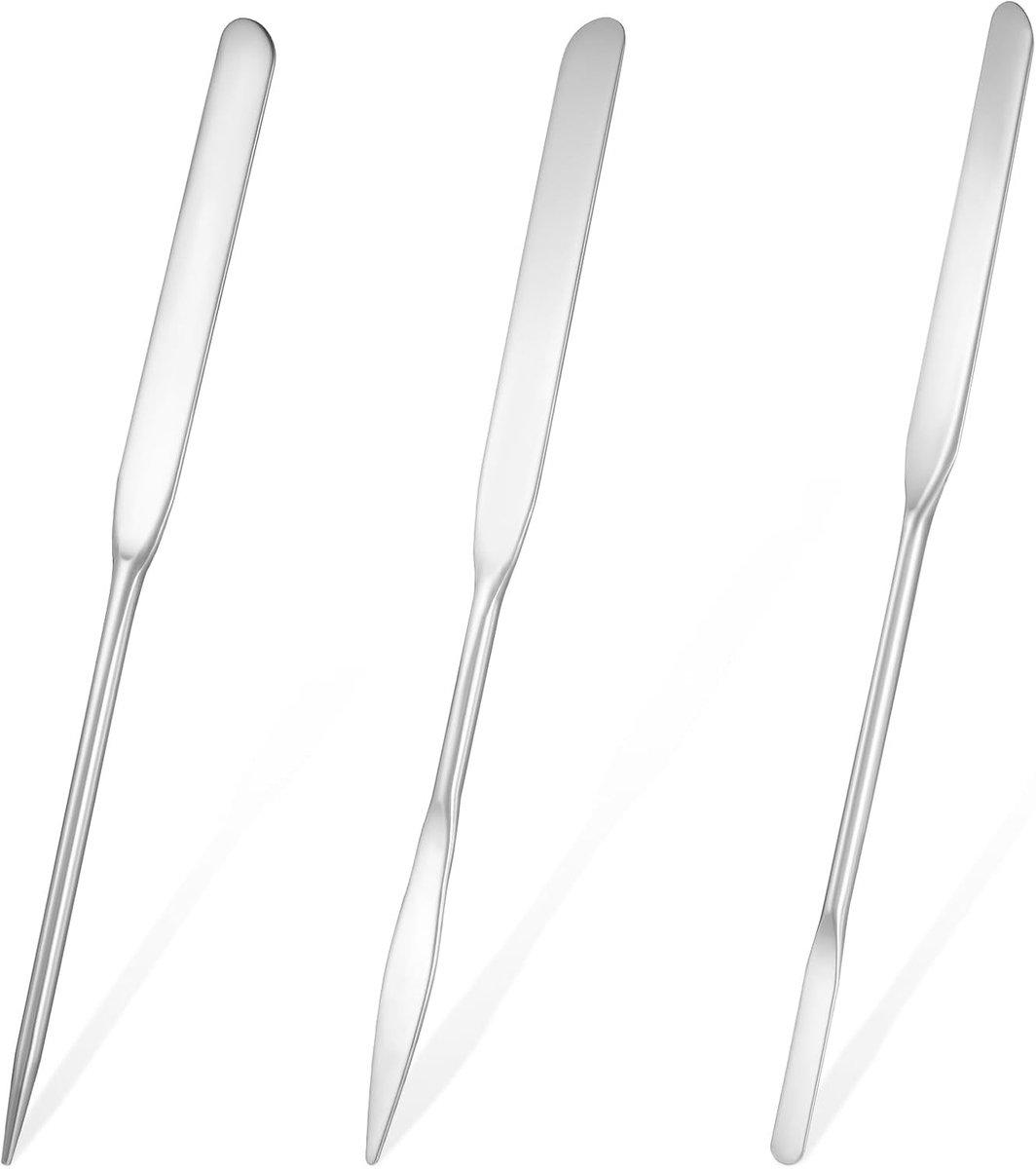 Professionele RVS Make-up Spatula Set van 3 Stuks voor Evenredige Foundation Applicatie en Menging van Cosmetica voor Gezicht en Kleine Gebieden