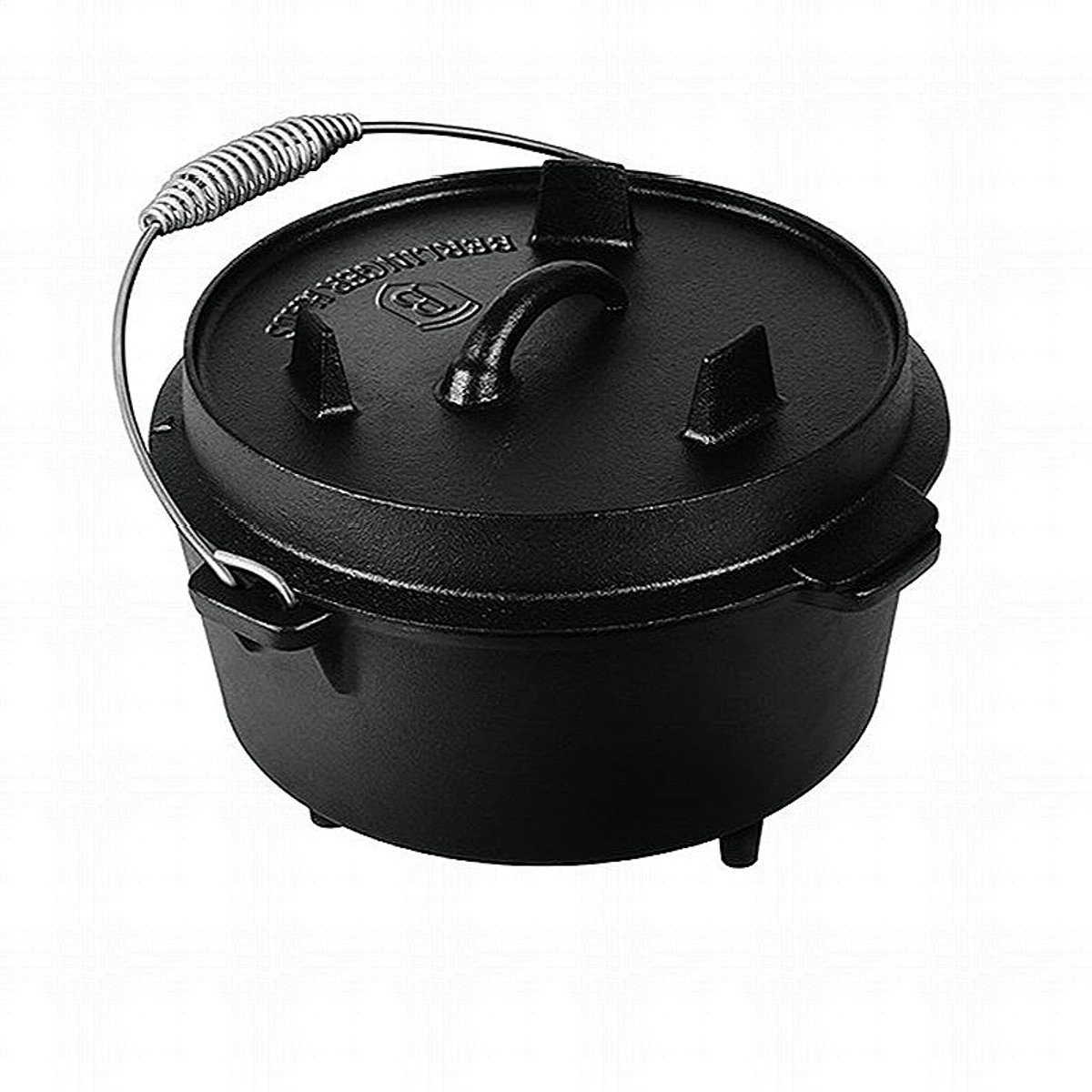 Gietijzeren pan met deksel, 25 cm, zwart