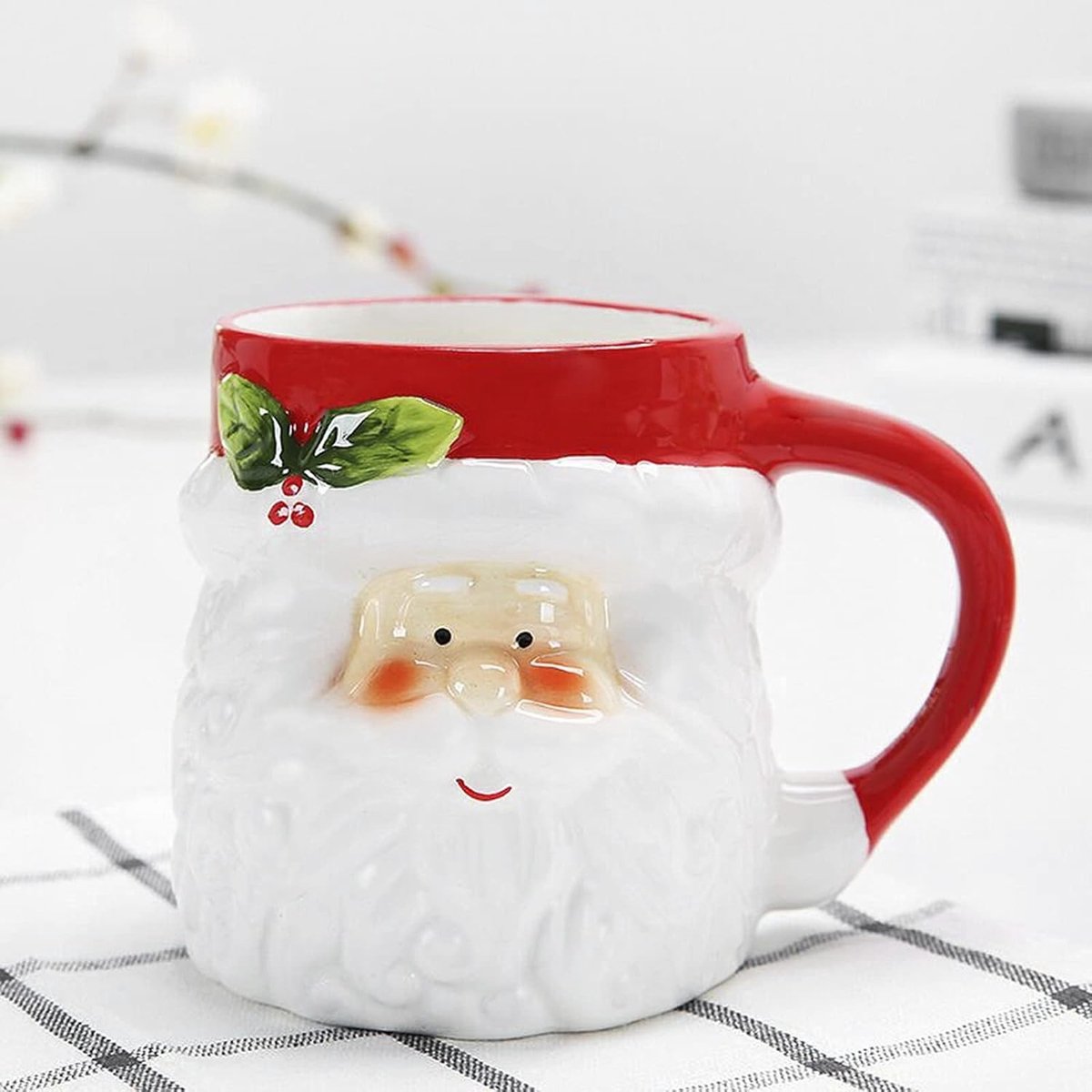 Unieke 3D Kerstmis Mok van Keramiek voor Koffie, Thee en Melk - Perfect voor Feestdagen en Cadeaus