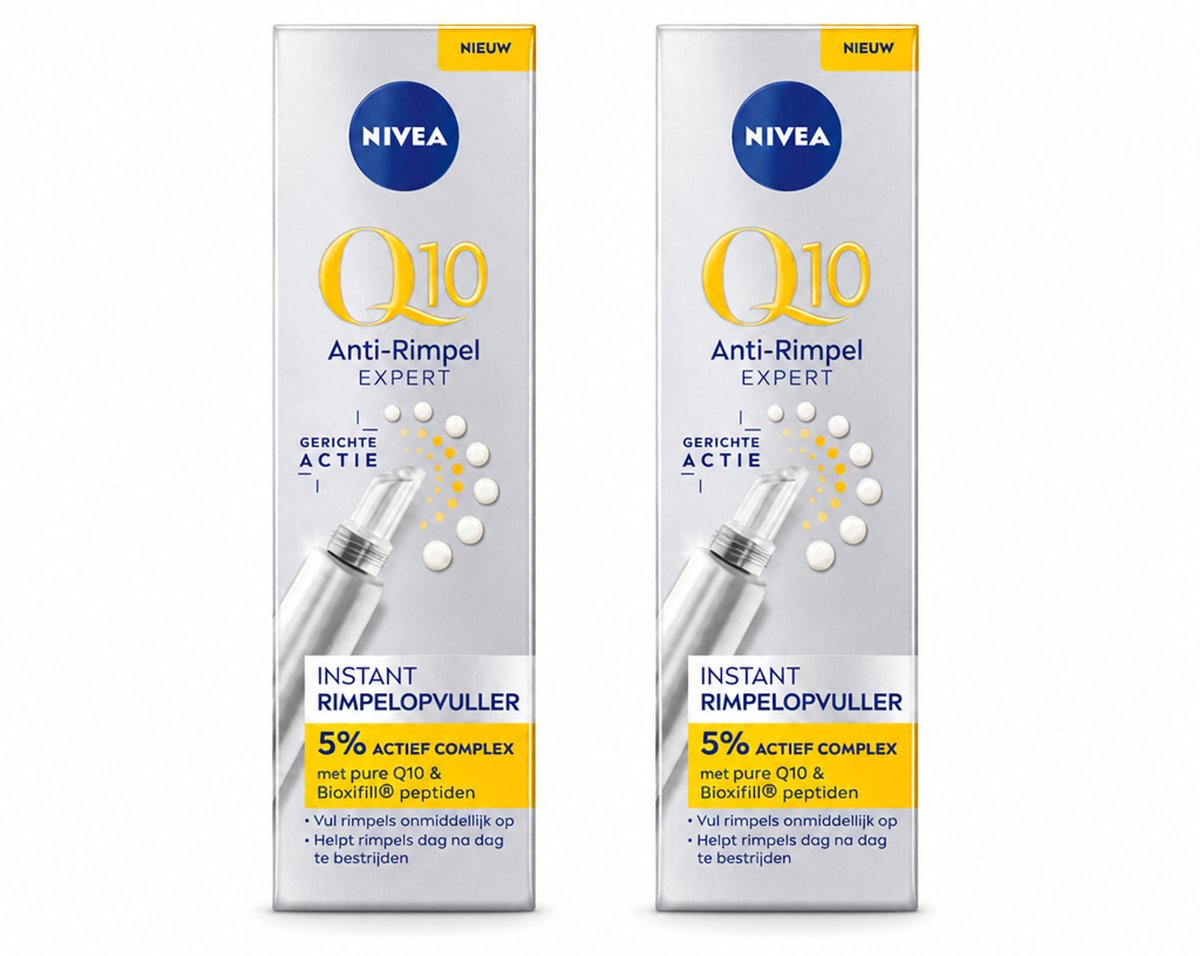2 x NIVEA - Oogserum - Q10 Anti-Rimpel Expert - Rimpelopvuller - Voor rijpe huid - Met Q10 - 15 ml - Bulkverpakking - 2 stuks