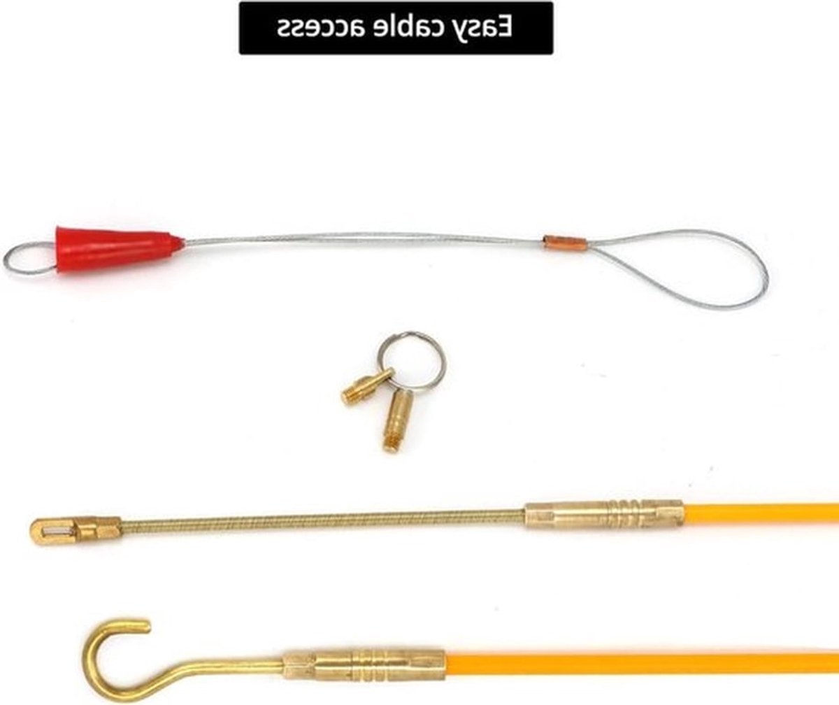 Set van 10 Glasvezel Kabelstangen met Haak - 33CM Kabeltrekset voor Efficiënt Kabeltrekken en Installatie