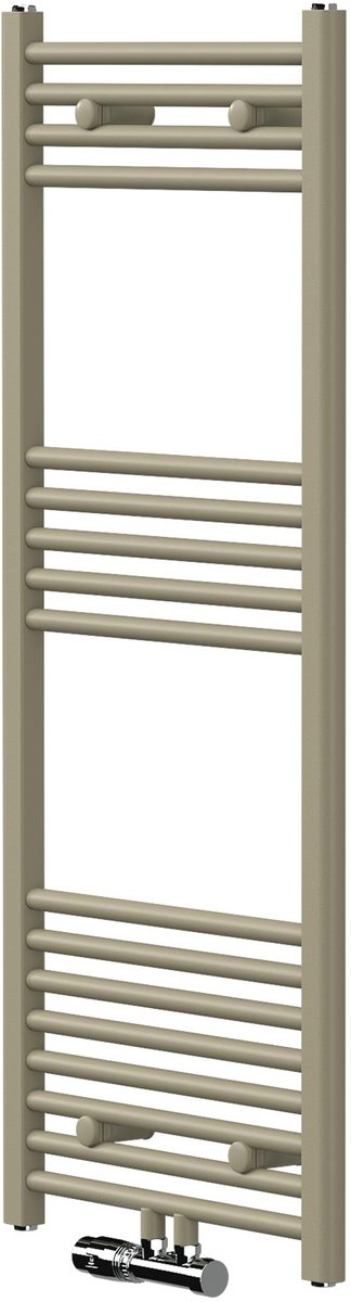 LuxeBath | Handdoekradiator met wandkraan 500x1200 mm beige badkamerradiator, recht, aansluiting in het midden, handdoekdroger, handdoekhouder voor de badkamer