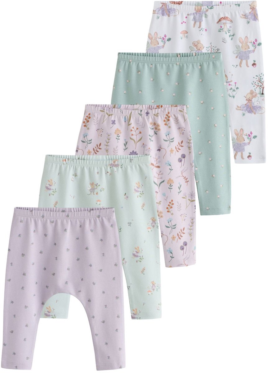 Next - Meisjes - Set van 5 babyleggings - Groen