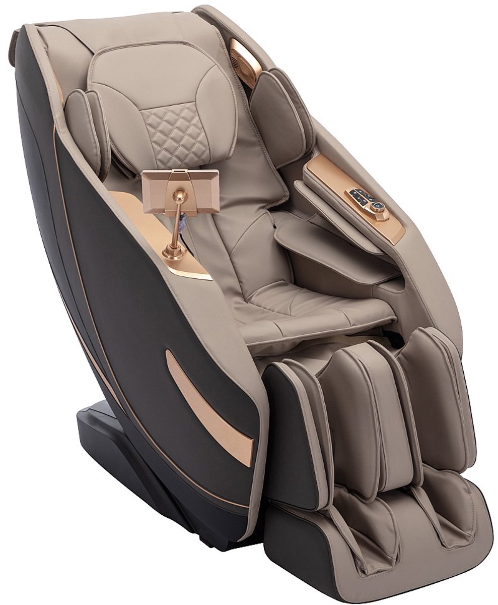 Vente-unique Massagestoel van kunstleer - Zero gravity-systeem - Beige - MOWATA