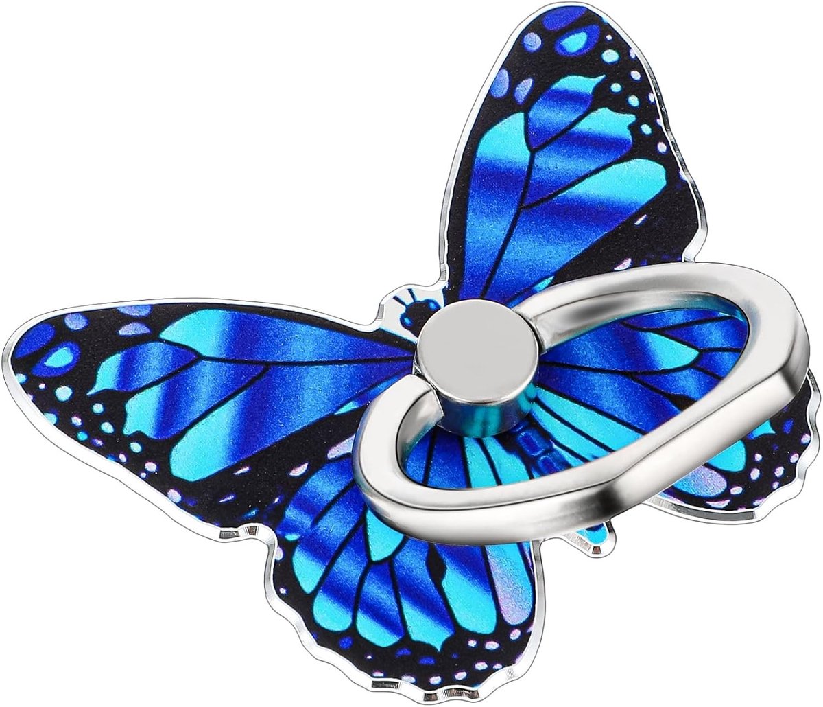 Phone Ring Holder Grip - Butterfly Design, Metaal, Geschikt voor Smartphones en Tablets