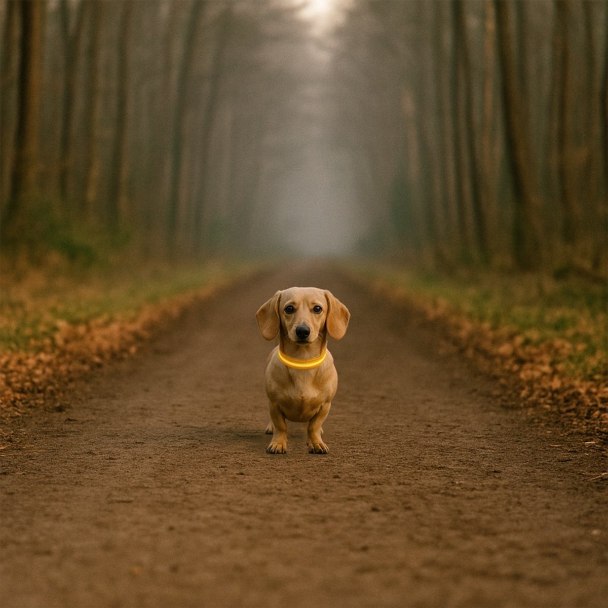 Oplaadbare LED-halsband Geschikt voor reflecterende details Geschikt voor honden - Maat S - Oranje
