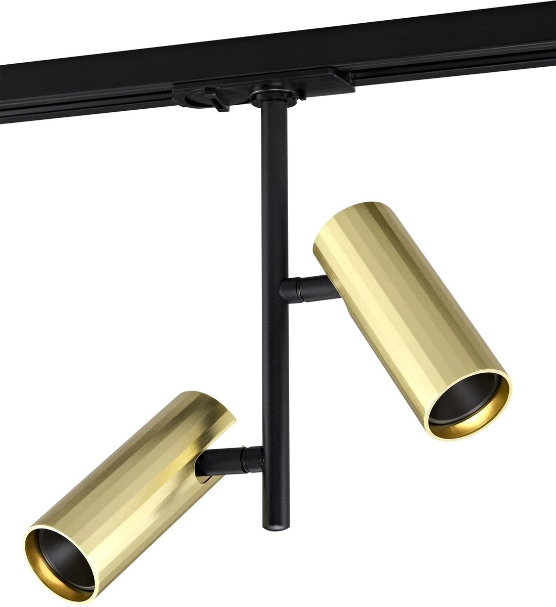 Oryx railspot 2-lichts in goud aluminium, dimbaar, GU10-fitting (lamp niet inbegrepen), voor 1-fase railsystemen, IP20