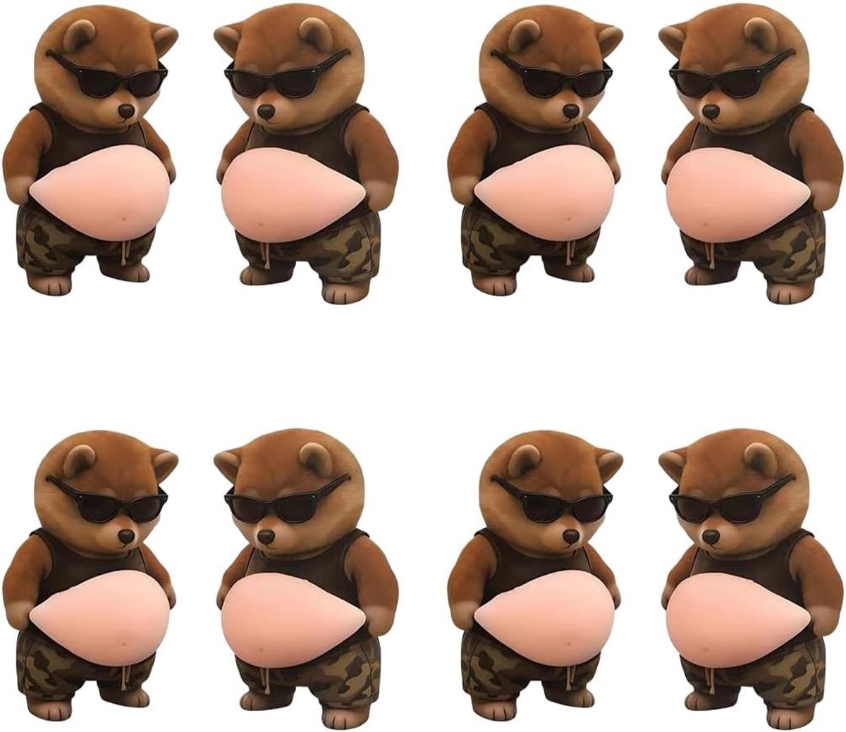 Set van 4 Zelfklevende Rubber PVC Deurbeschermers met Shiba Inu Hondontwerp, Decoratieve Stickers voor Deuren en Smartphones, Ideaal voor Thuisgebruik