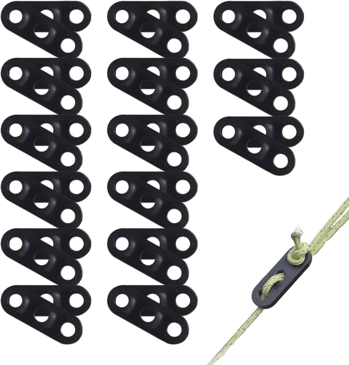 30 Stuks Verstelbare Tent Koordspanners, Duurzame Wind Koordsluiting voor Kamperen, Wandelen en Buitenactiviteiten, Lichtgewicht en Handig Accessoire