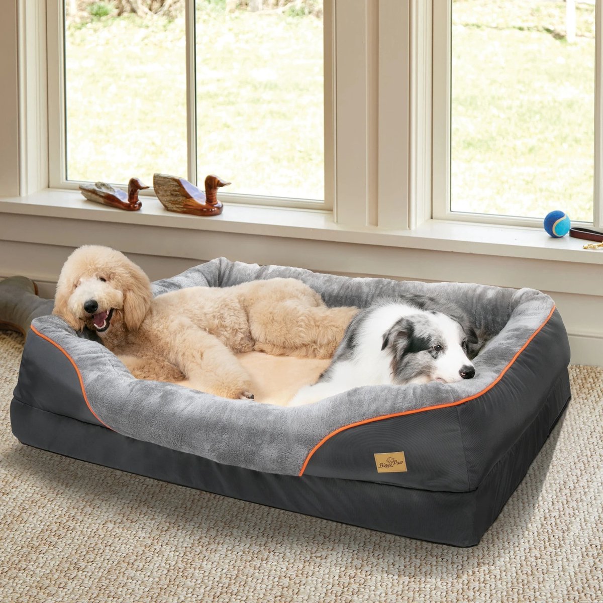 DailyDamaar hondenmand - Hondenkussen - Hondenbed - Slaapmand - Waterdicht - Warm fleece - XL groot - Afneembare hoes - Grijs