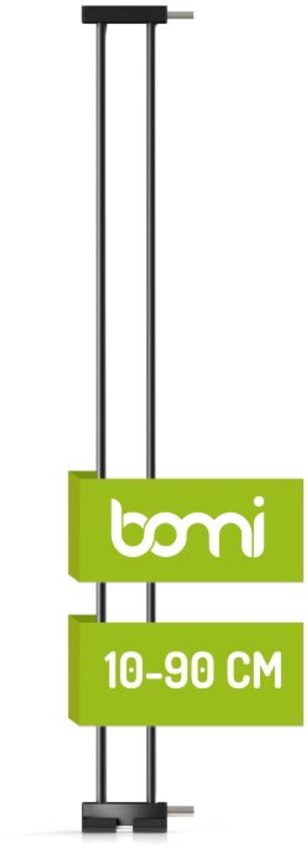 BOMI Verbreding voor Traphekje | 10 cm | Zwart | Voor Merle & Mira Flatstep | Uitbreiding Safety Gate | Montage Zonder Gereedschap | EN 1930 | Veilig voor Kind & Hond
