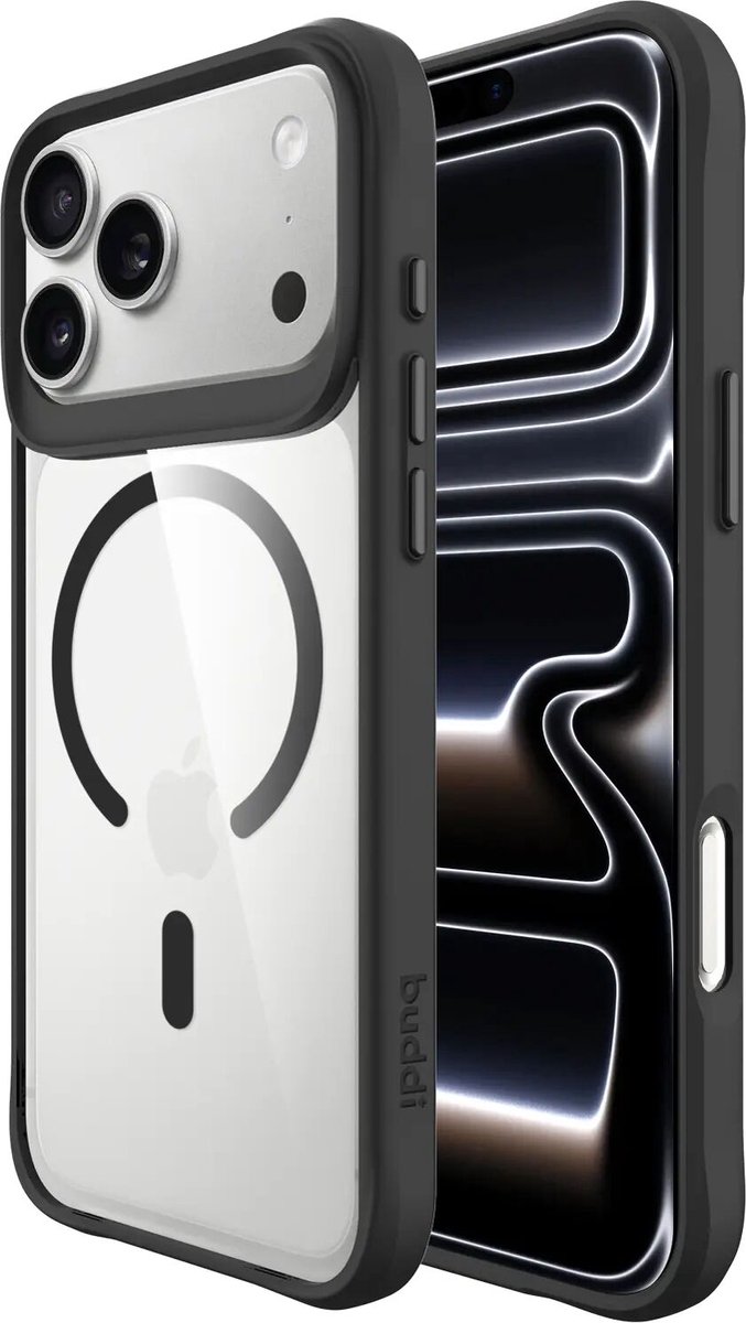 Buddi Hybrid - Hoesje Geschikt voor Apple iPhone 18 Pro - Compatibel met MagSafe - Back Cover met Magneet - Magnetische Beschermhoes - Case Transparant Zwart