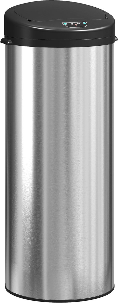 HOMCOM Sensor Bin-Edelstahl, Kunststoff-32L x 30B x 78,5H cm-Silber