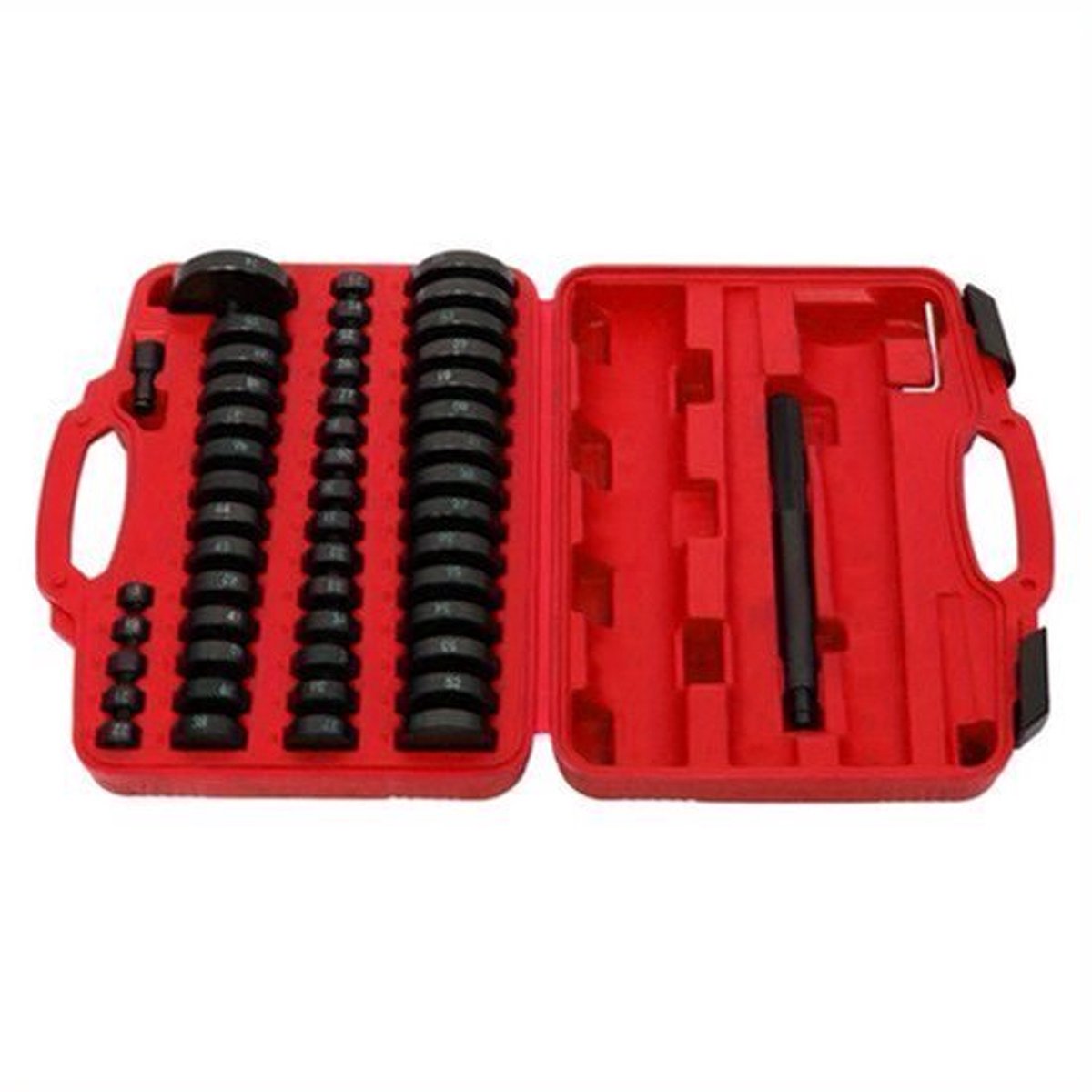 Montageplaatset Lagerpers – Drukplaten Set – Businstallatie Gereedschap – Pershulpmiddelen – Lagers Installeren – Duurzaam Koolstofstaal – Inclusief Slagpen en Adapter – Robuust & Precisie