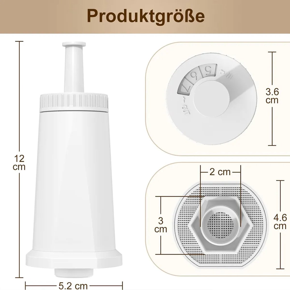 Vervangende waterfilters Geschikt voor Oracle en Barista Bambino koffiemachines, 2 stuks