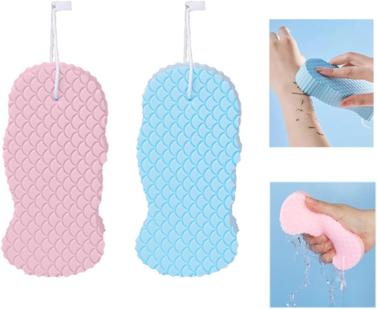 Ultra Zachte Badspons 2-Pack voor Diepe Reiniging van Huid en Lichaam – Ideaal voor Volwassenen en Kinderen, Verwijdert Vuil en Olie