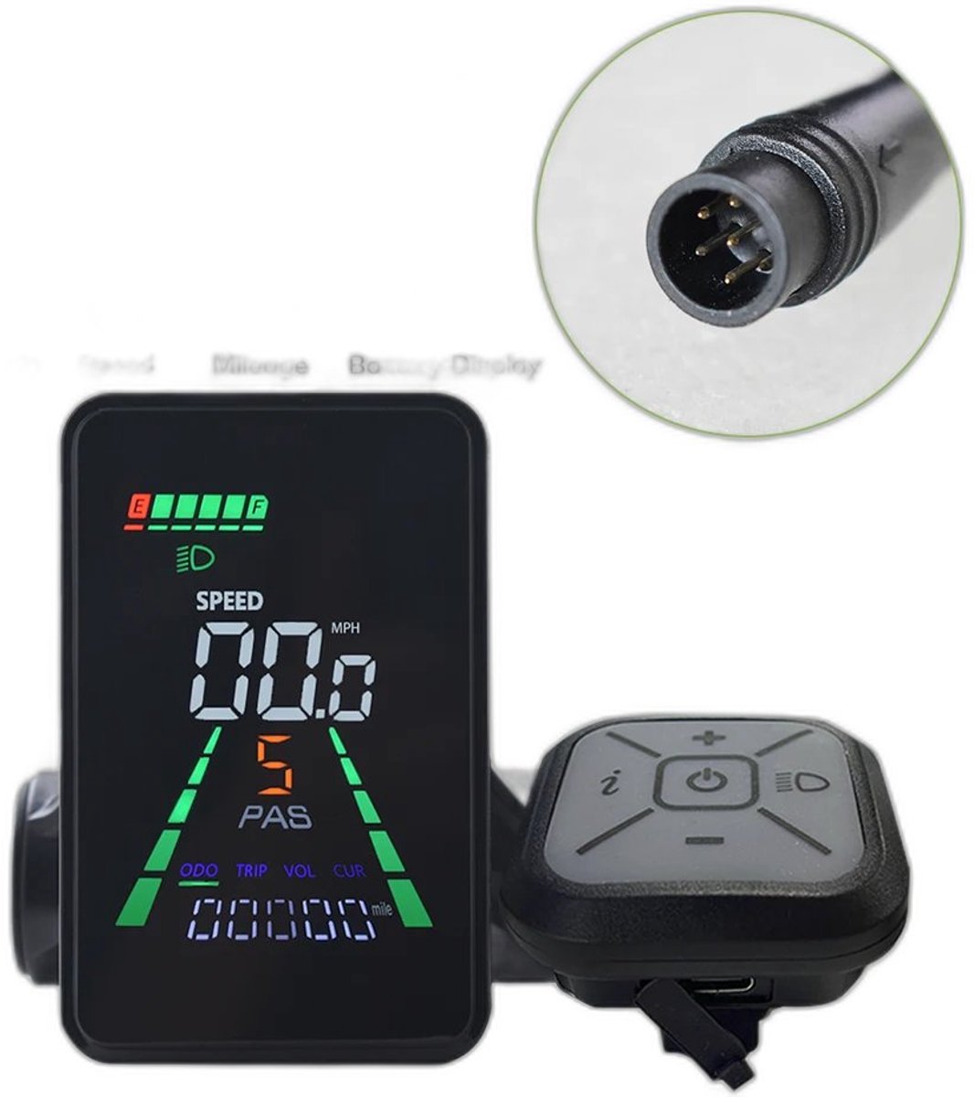 Currero Fatbike Scherm - LCD Display - Schermpje - E-Bike Accessoires - Elektrische Fiets - Dashboard - Snelheidsmeter - Kinderen & Volwassenen