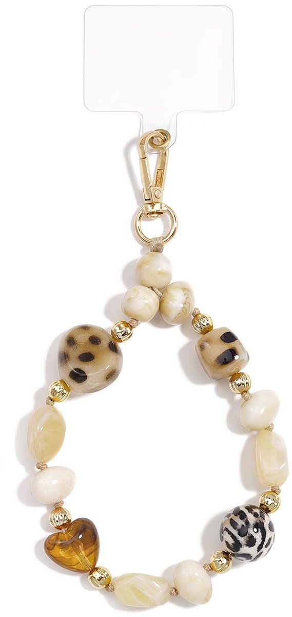 Kyra - Telefoonketting - Acryl - Onregelmatige Vorm - - Abrikoos