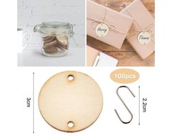 KHIRY Kalenderbord 100 stuks houten verjaardagskalender Eeuwigdurende houten kalender met ronde houten schijven en - ShopVlot