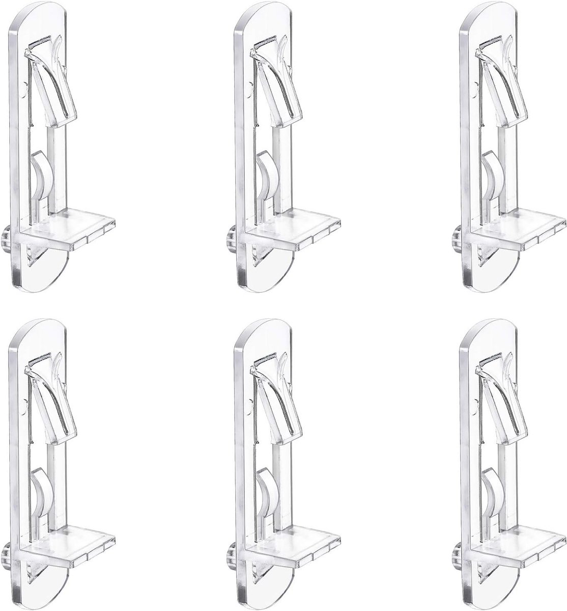 30 Stuks Duidelijke Plastic Planksteunen, Zelfvergrendelende Beugels voor Keuken, Boekenkast en Meubels, Geschikt voor 16mm Planken