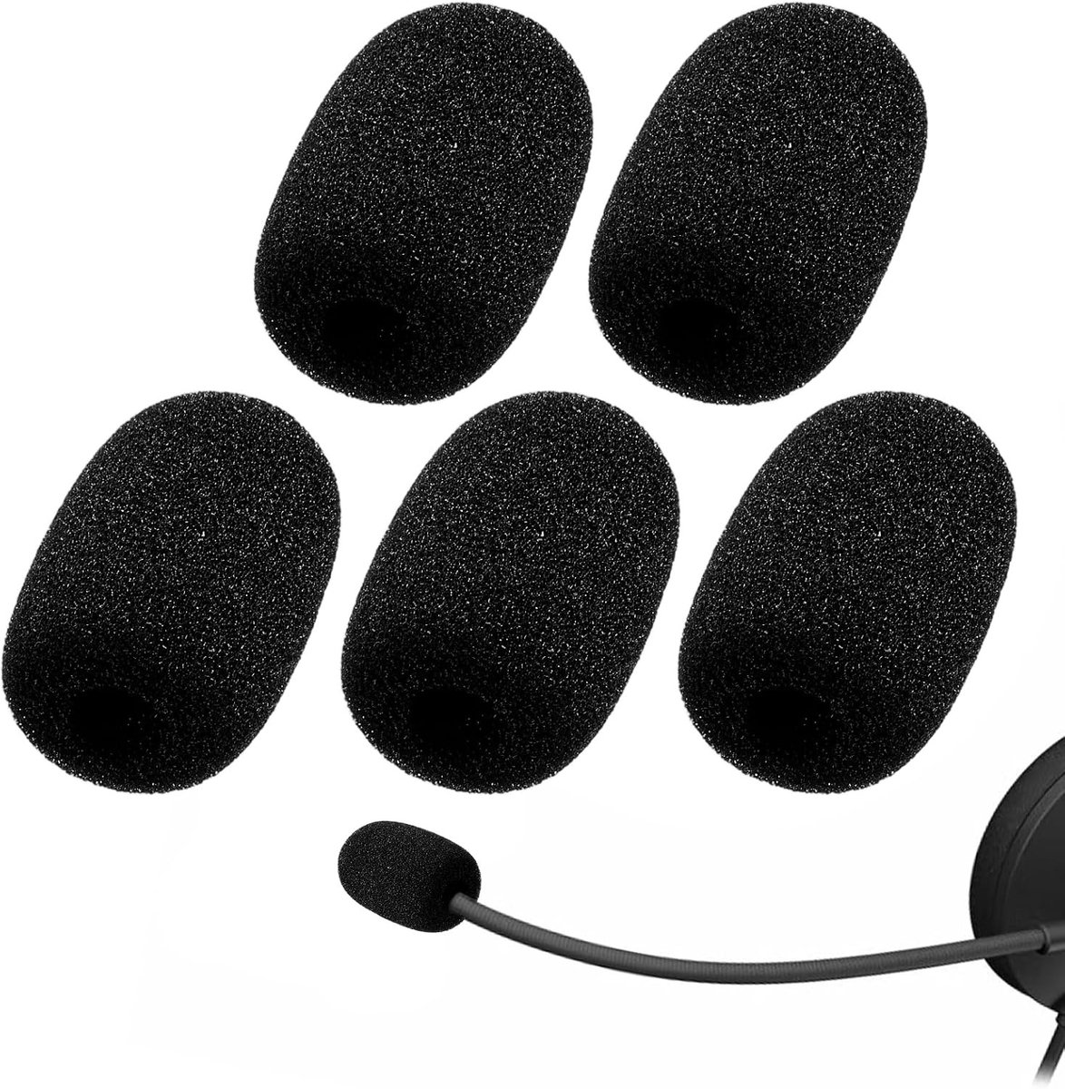 Set van 5 Schuim Vervangingen voor Windbescherming en Popfilter voor Microfoons en Headsets bij Optredens en Educatieve Evenementen