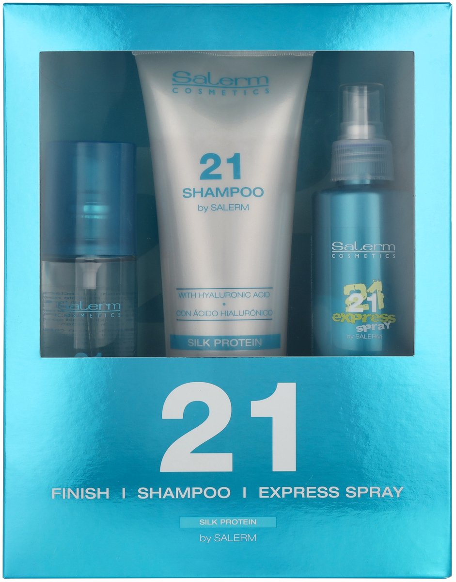 Salerm 21 Silk Protein Trio Set 575 ml - Finish 125ml/Shampoo 300ml/Express Spray 150ml