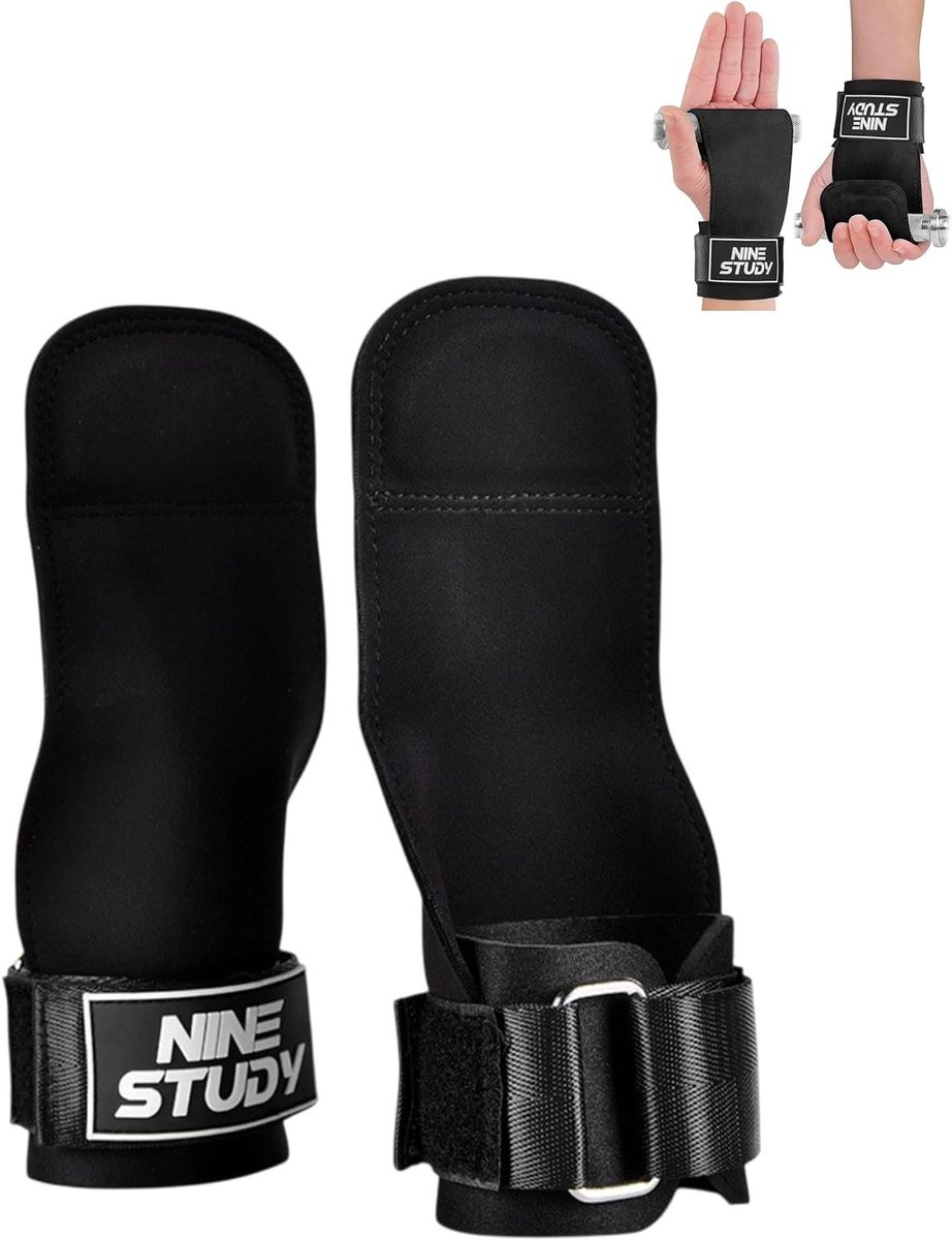 Krachtige Zughilfen voor Effectieve Krafttraining, Fast Grip Leder Handgelenksbandage voor Bodybuilding, Fitness en Powerlifting