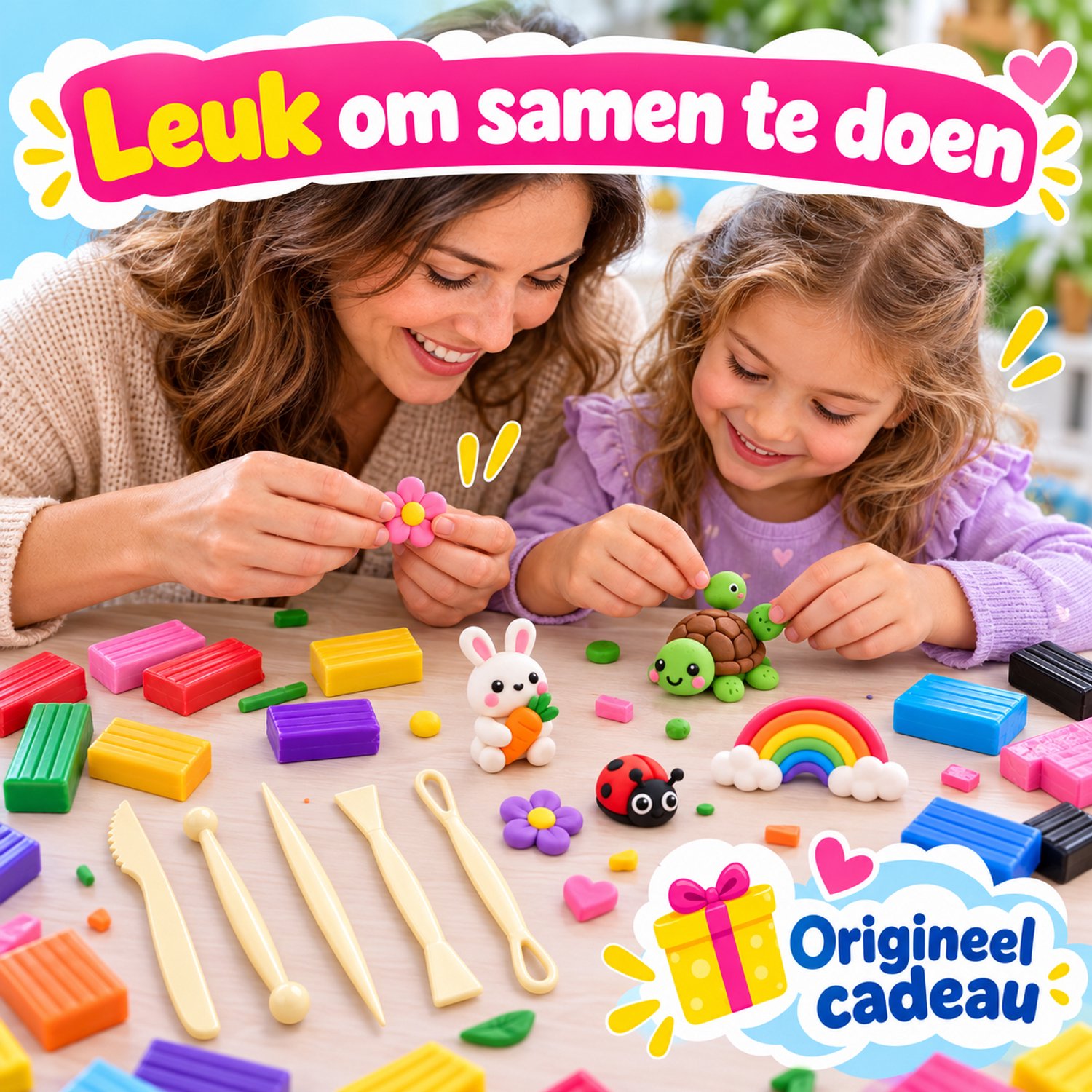 Twenty4seven® Polymeer Klei Set - 70 Kleuren - Boetseerklei om Sieraden te Maken - Knutselpakket voor Kinderen en Volwassenen - Cadeau voor Meisjes en Jongens vanaf 5 Jaar — afbeelding 6