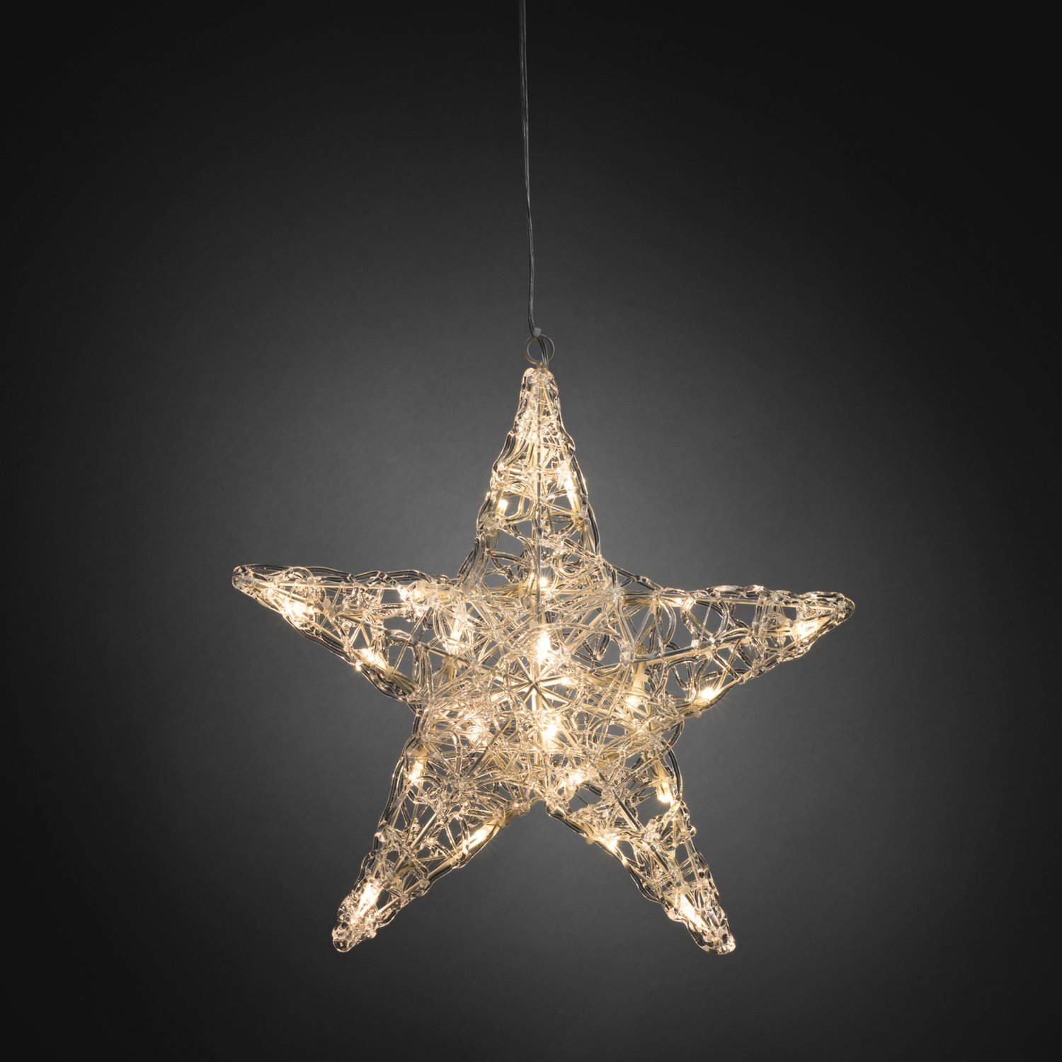 Verlichte kerstster - 2x - 32 cm - 24 led lampjes - warm wit - acryl - binnen gebruik - dimmer - kerstverlichting – foto 4