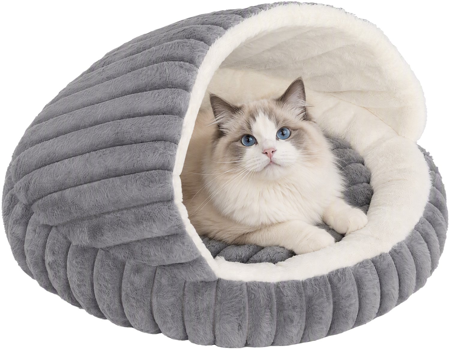 PawHut Cat House-Kaninchenplüsch, Schaumstoff-50 x 50 x 32 cm-Grau