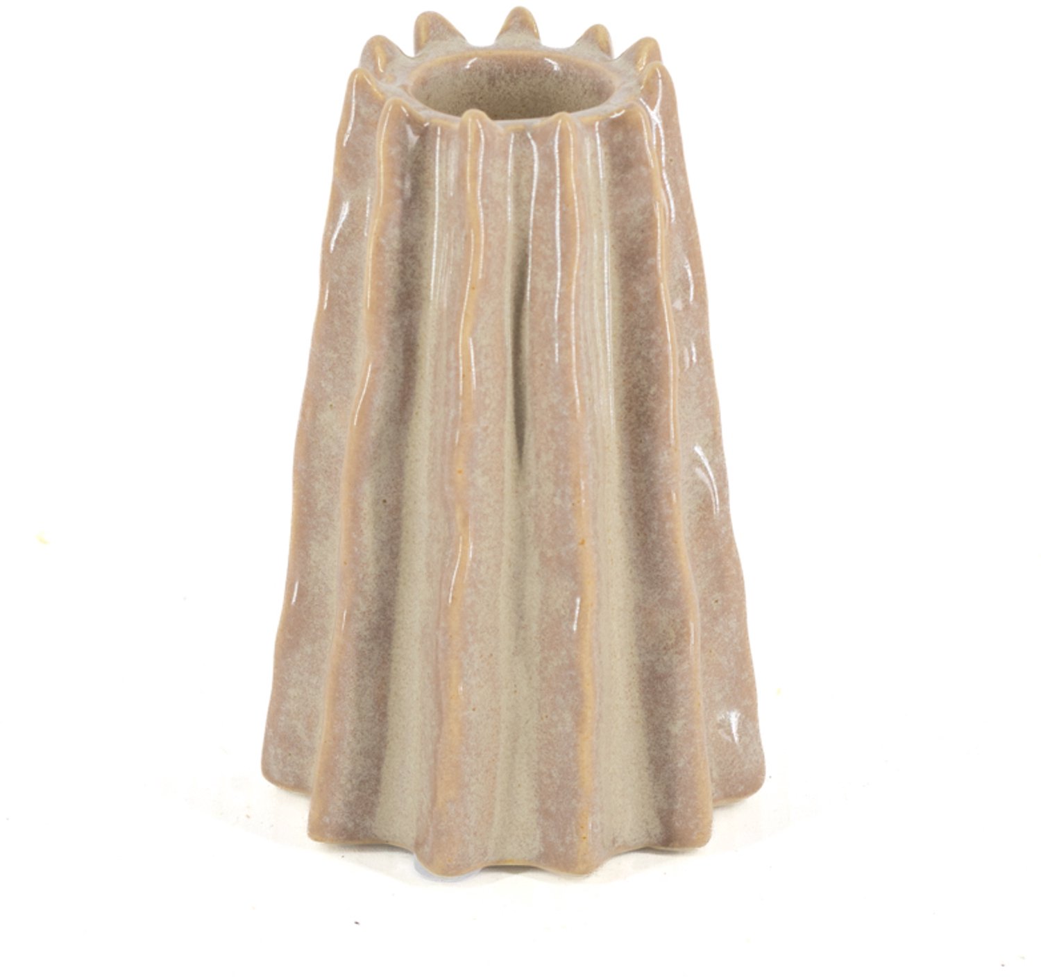 Aardewerk kaarsenstandaard loam beige