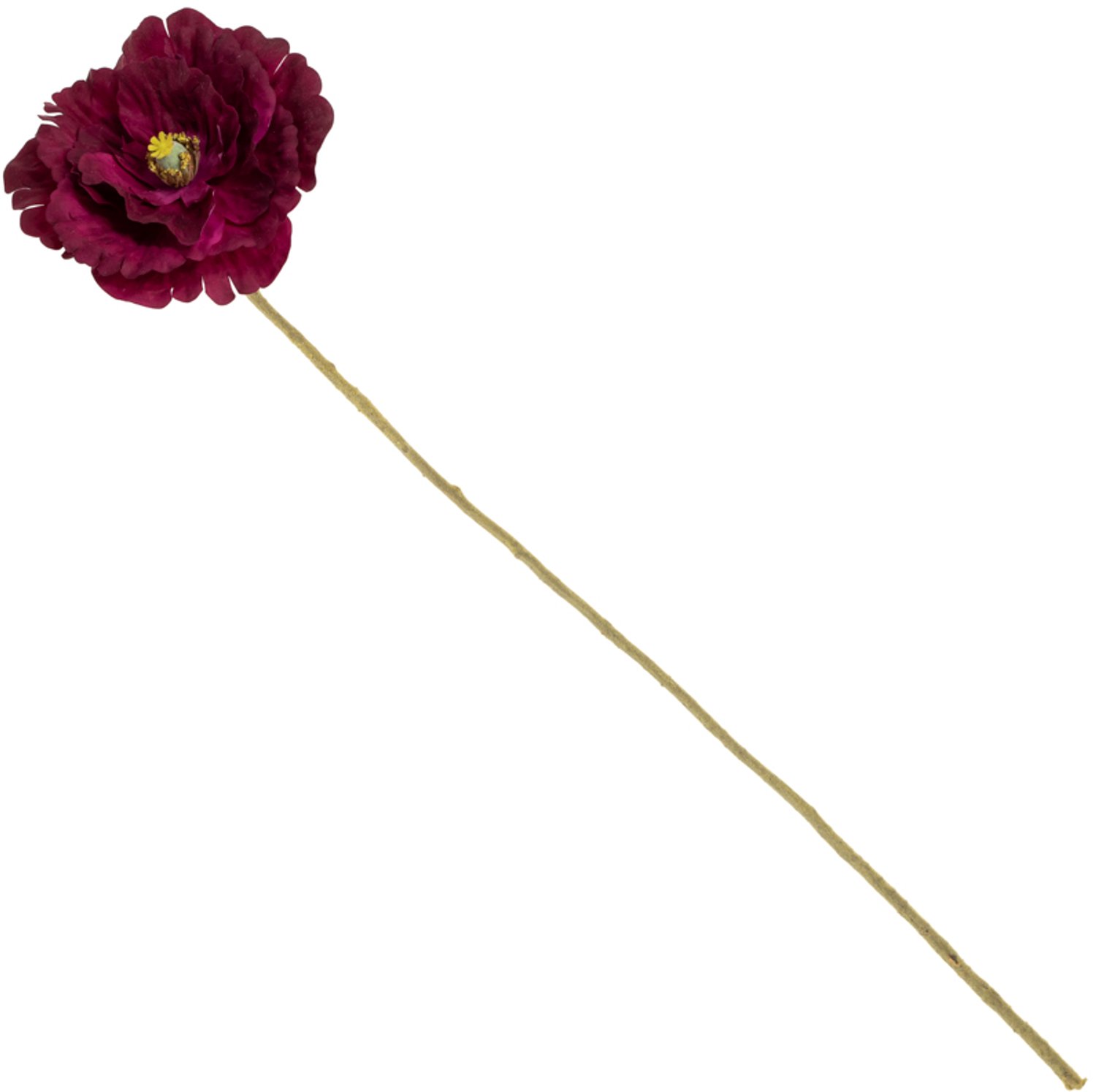 Kunstbloem klaproos 80cm burgundy