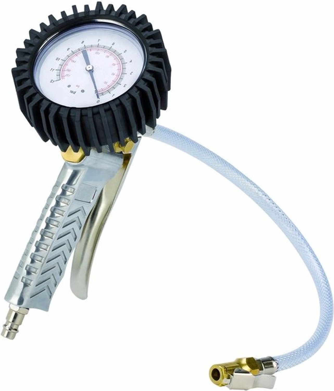 Bandenvulmeter Professional - Bandenspanningsmeter - Banden controleren - Geïntegreerd afvoerventiel - 0-8 Bar - Grijs