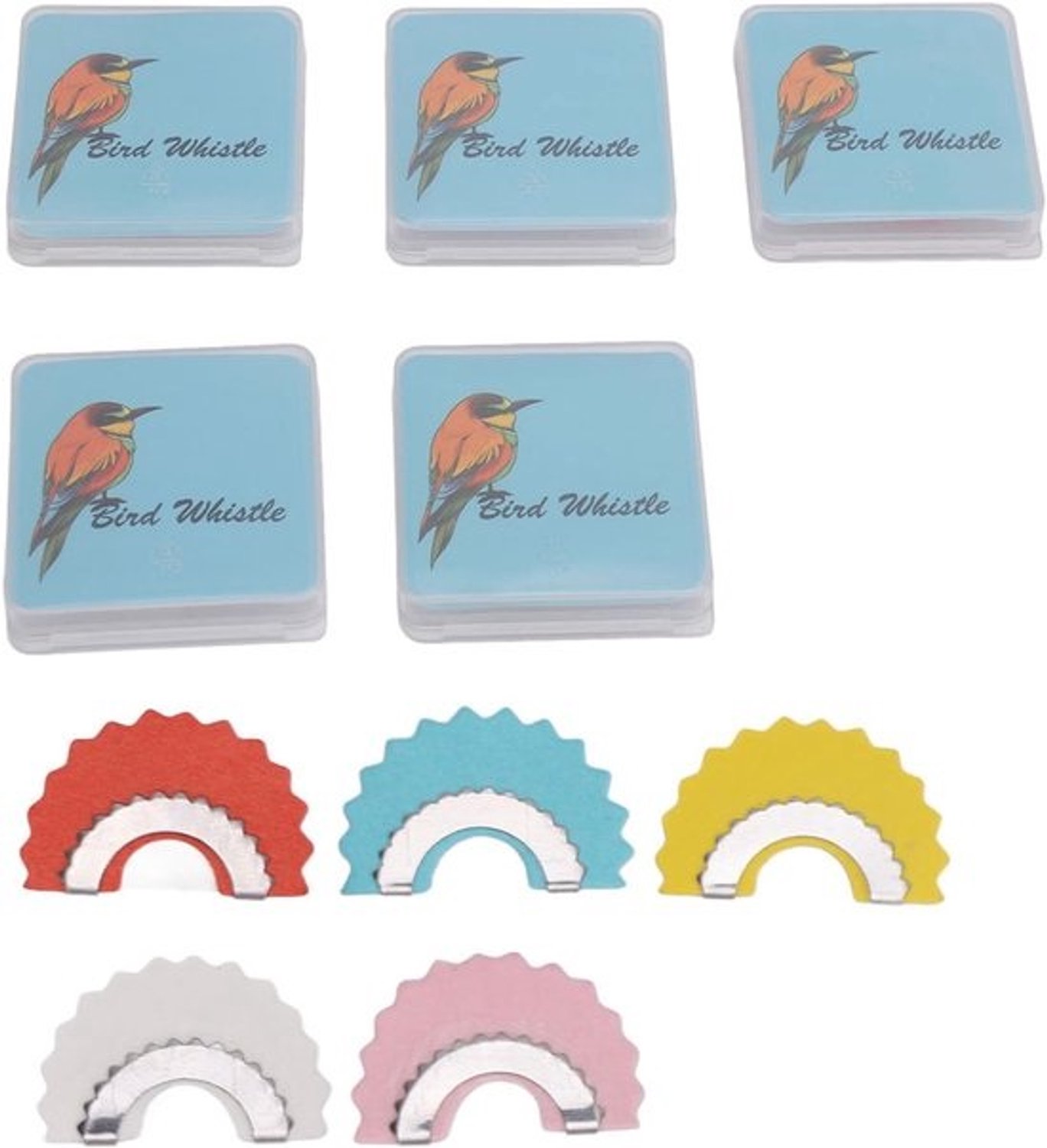 Vogelfluit - Fluitje voor vogelimitatie - Natuureducatie buiten - Set in vijf kleuren - 5 stuks - Multicolor