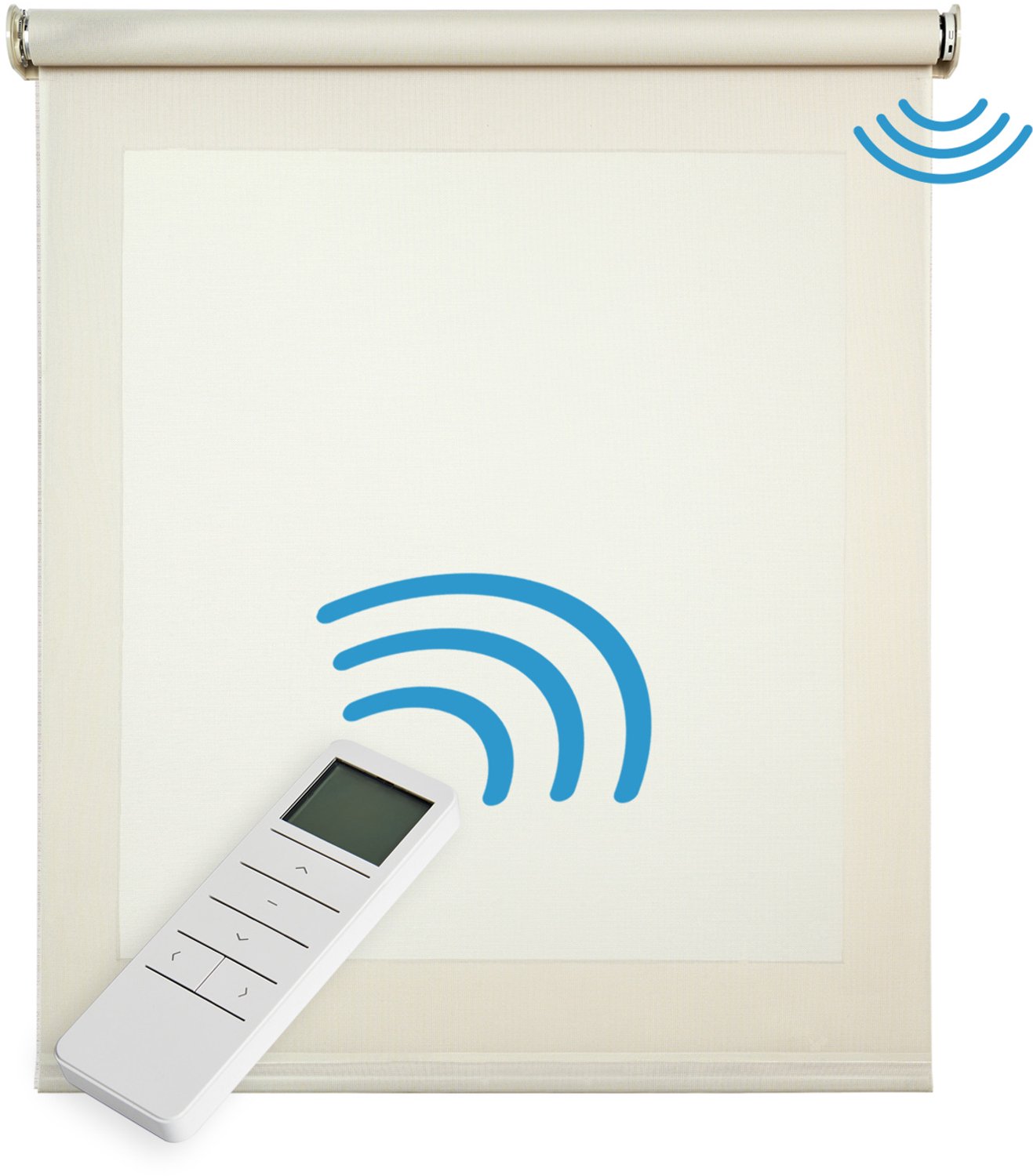 Storesdeco Motorgecontroleerd Screen rolgordijn met aluminium afwerkingen, Beige 160x250 cm
