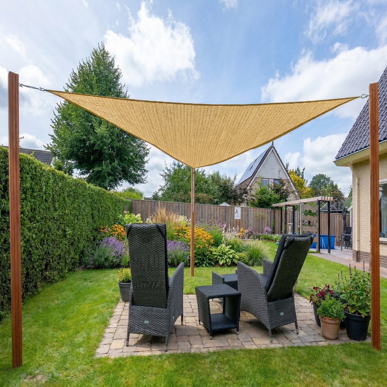 Wovar Schaduwdoek Driehoek 3,6 m | 160 g/m2 | Beige | Per Stuk