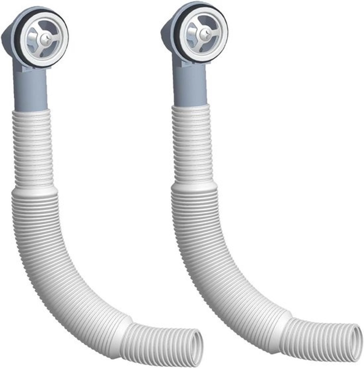 Overloopbuizenset - Accessoires voor de wasbak - Helpt wateroverloop voorkomen - Verstelbaar ontwerp - 2 Stuks - Wit