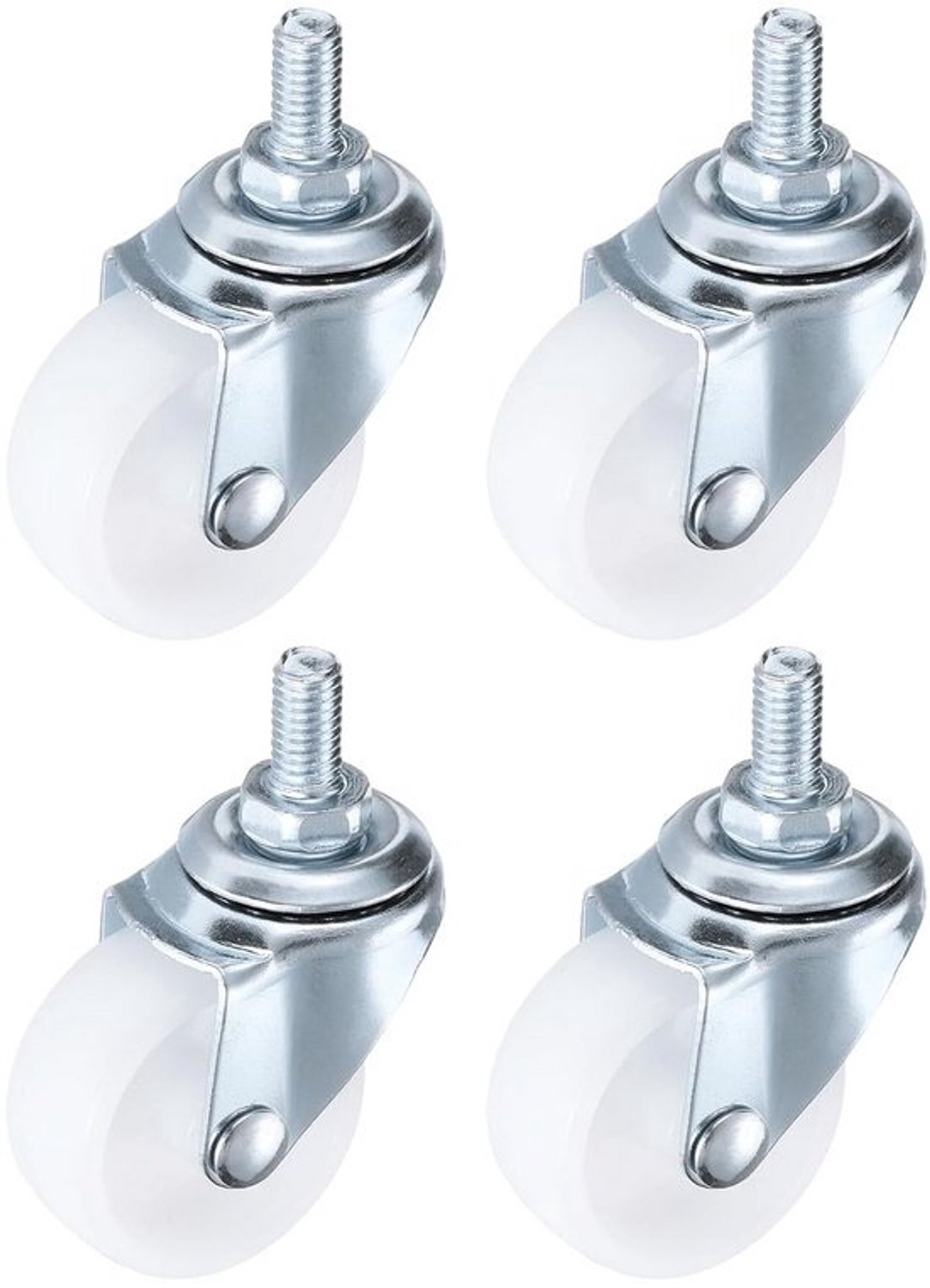 Zwenkwielen met Schroefdraad M8 - Set van 4 Stevige Meubel- en Karwielen