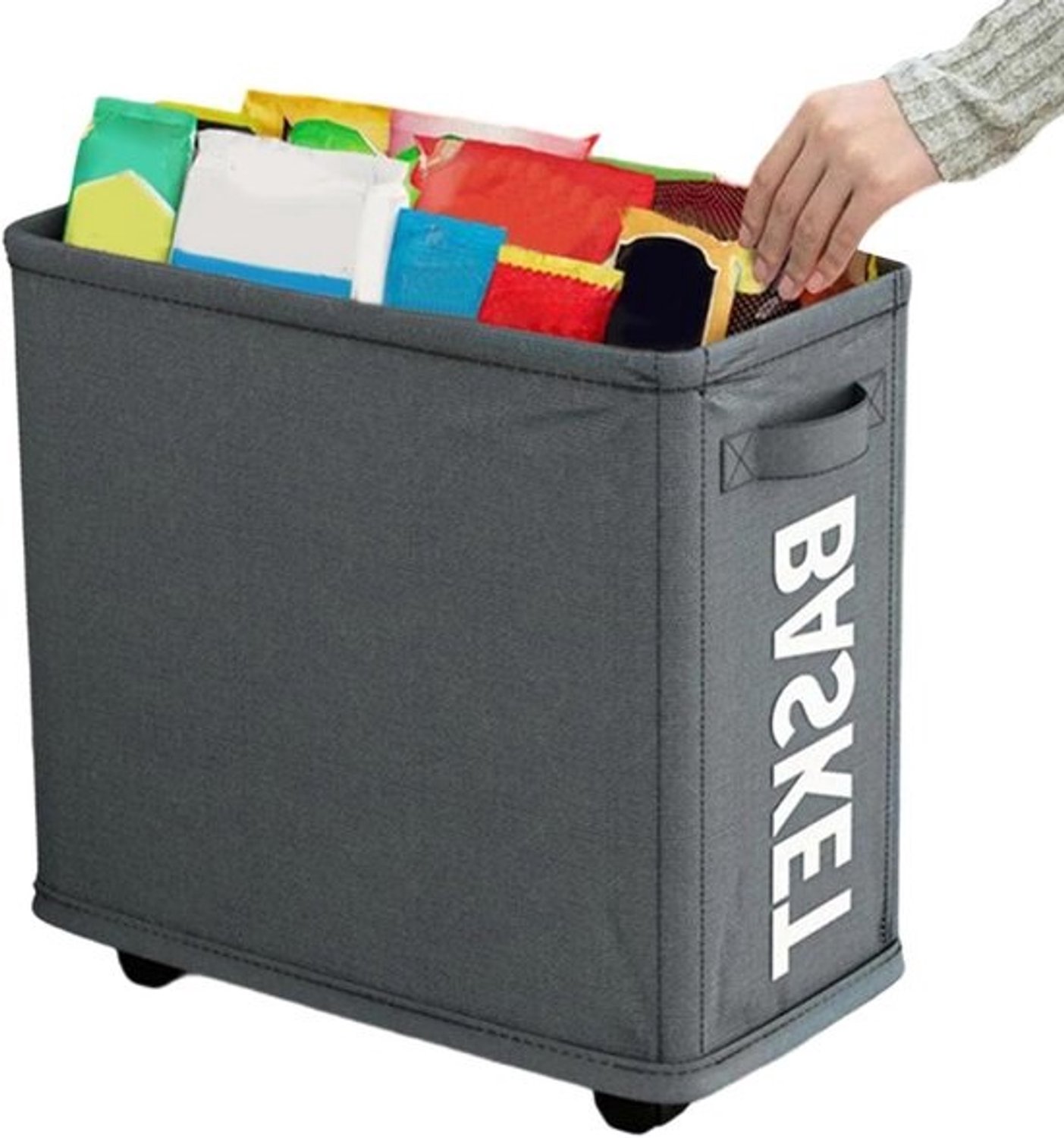 Verrijdbare opbergwagen - Opvouwbare Oxford-mand - Ruimtebesparende bureau-organizer - Voor kantoor, keuken en woonkamer - Boeken, dossiers en snacks