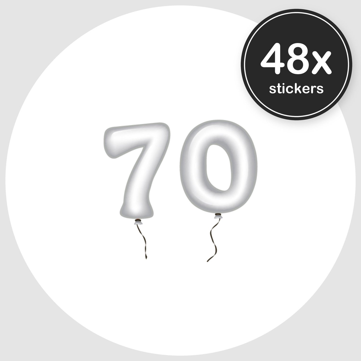 Sluitstickers Verjaardag - 48 stuks - Rond 30 mm - Verjaardag Stickers - Sluitzegel Uitnodiging - Design 059