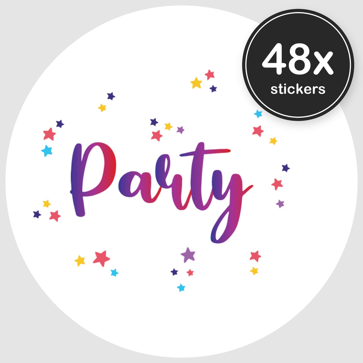 Sluitstickers Verjaardag - 48 stuks - Rond 30 mm - Verjaardag Stickers - Sluitzegel Uitnodiging - Design 010