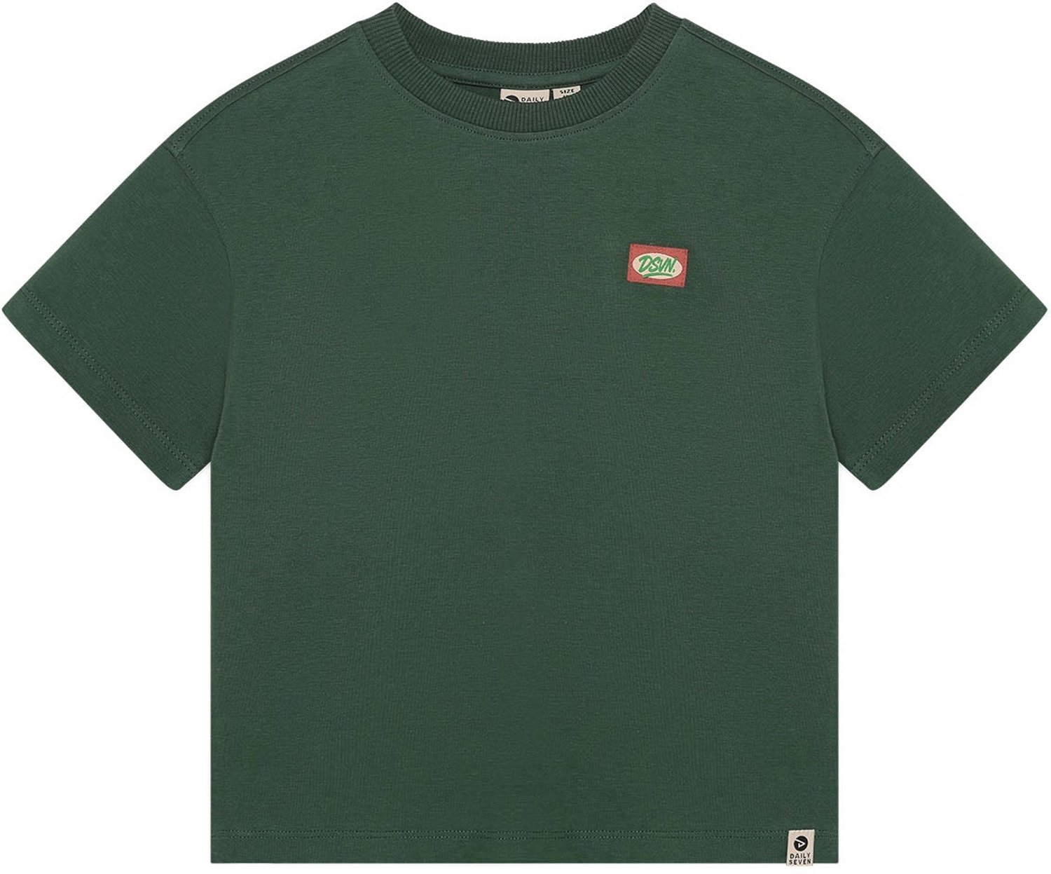 Daily7 - Oversized T-shirt Backprint - 9914 Jungle Green - Maat 80
