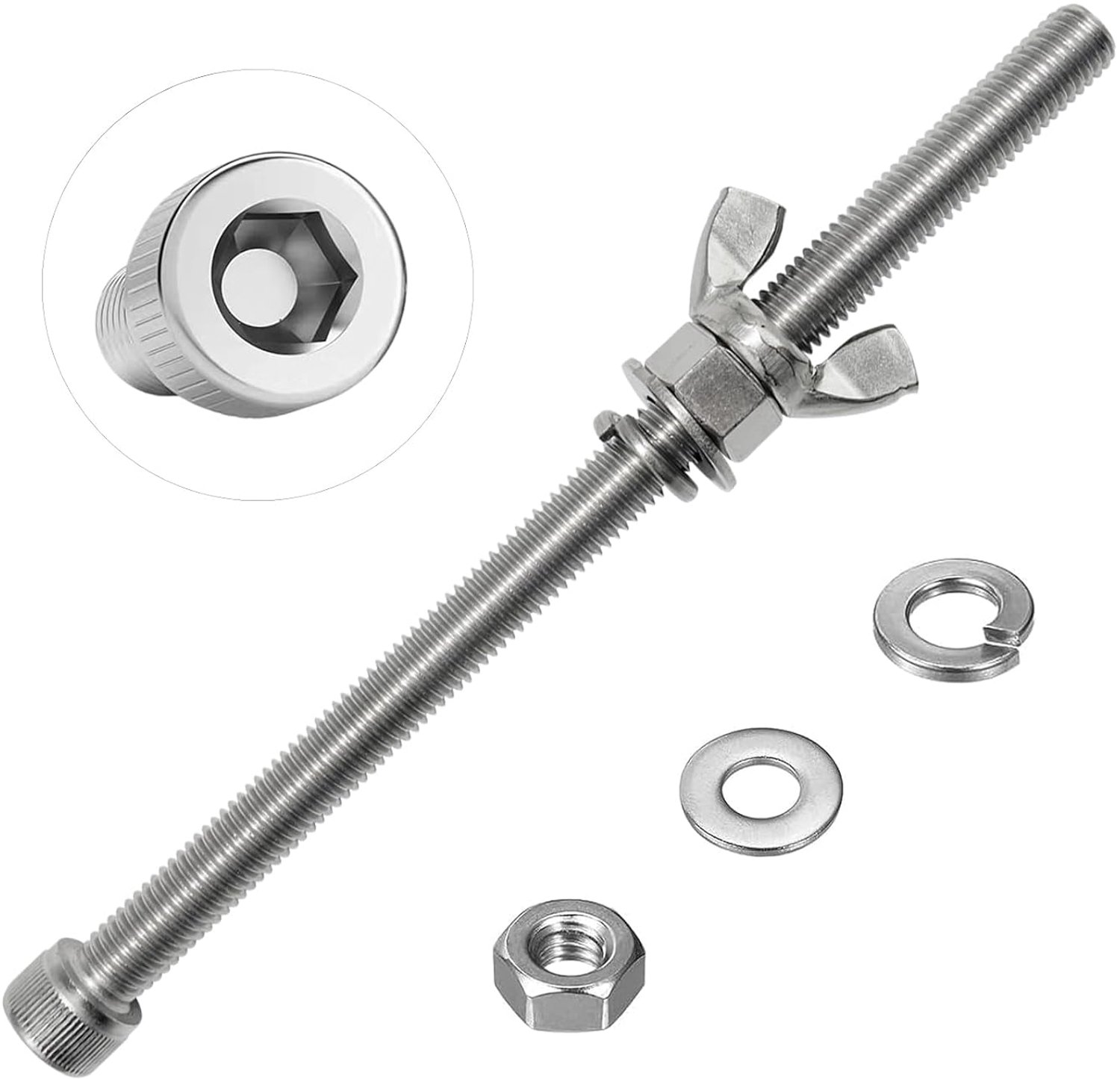 cilinderschroef M10 x 160 mm - roestvrij staal - 3 stuks - duurzaam en corrosiebestendig - ServiceTopper