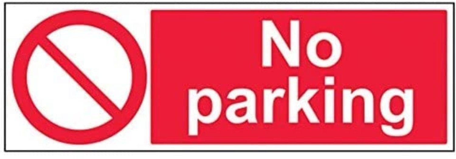 Toegangsbord No Parking 600 mm x 200 mm - stijf kunststof - waarschuwing voor verboden toegang - ServiceTopper
