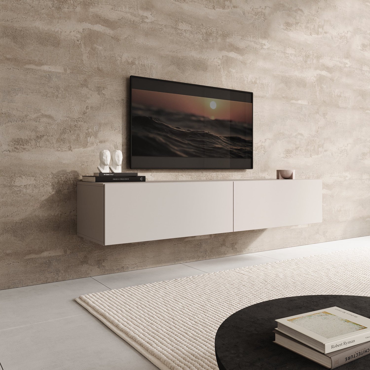 MEUBELLA TV-Meubel Palm - Beige - 160 cm